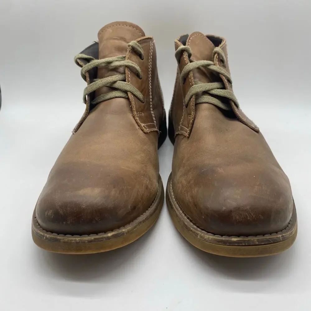 BedStu Brown Leather Chukka Boots Lace-Up Minimalist Casual Men's size 10